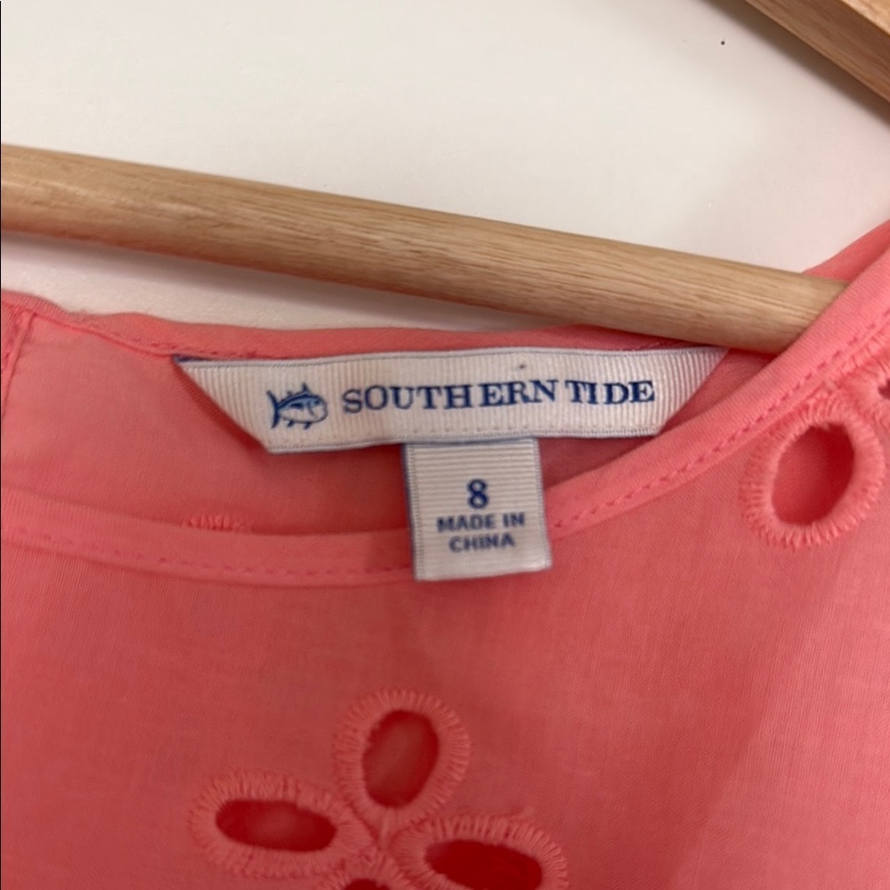 Southern Tide Coral Eyelet Sleeveless Top - Picture 2 of 9